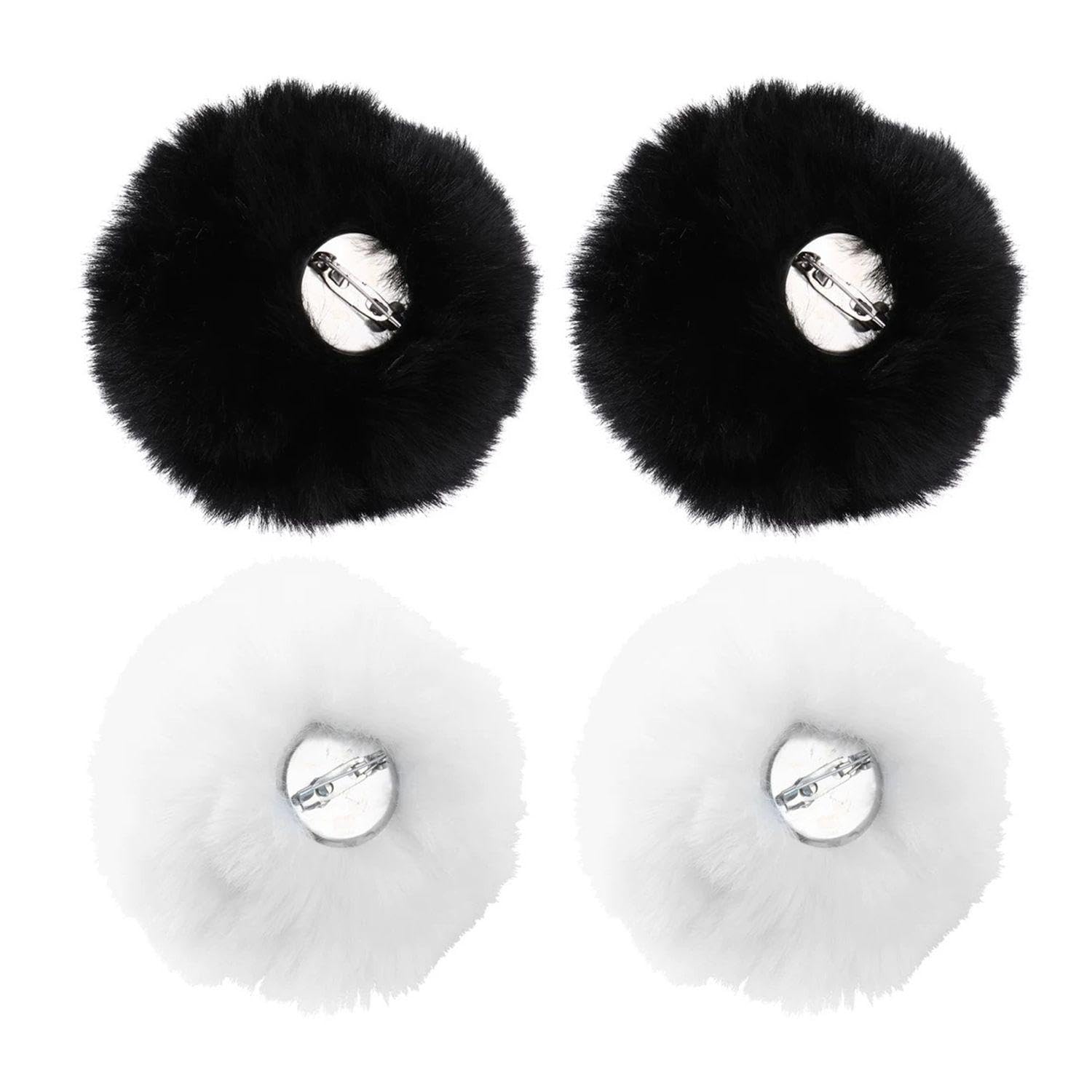 4 Pezzi di Coda di Coniglio, Soffice Decorazione della Coda di Peluche, Simpatiche Palline di Peluche, Oggetti di Scena per Feste, Accessori per Costumi da Coniglio