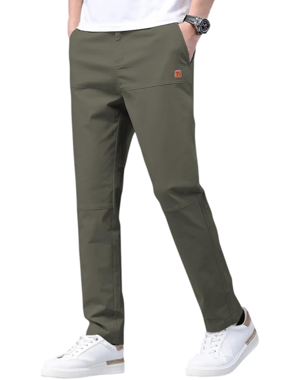 GLASGO Men’s Slim Fit Cotton Pants – Casual Trousers with Functional Pockets | Breathable, Wrinkle-Free | Office, Travel Comfortable, All-Day Wear | GPANT-1-$