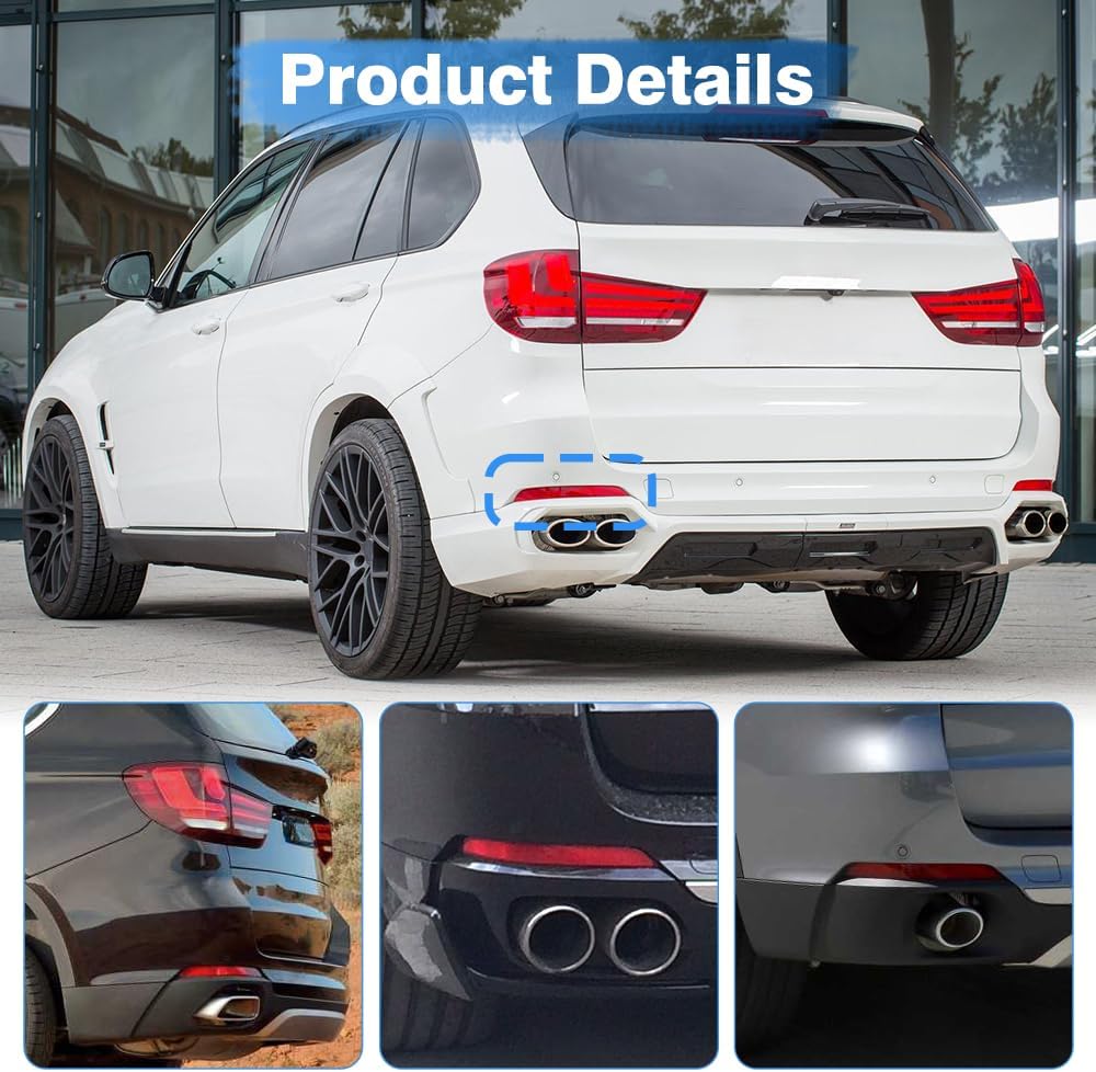 Rear Reflector Bumper 63147290091, Driver Side Rear Bumper Reflector Tail Light, Compatible with BMW X5 F15 2014-2018 Note: Not fit for M sport - Left