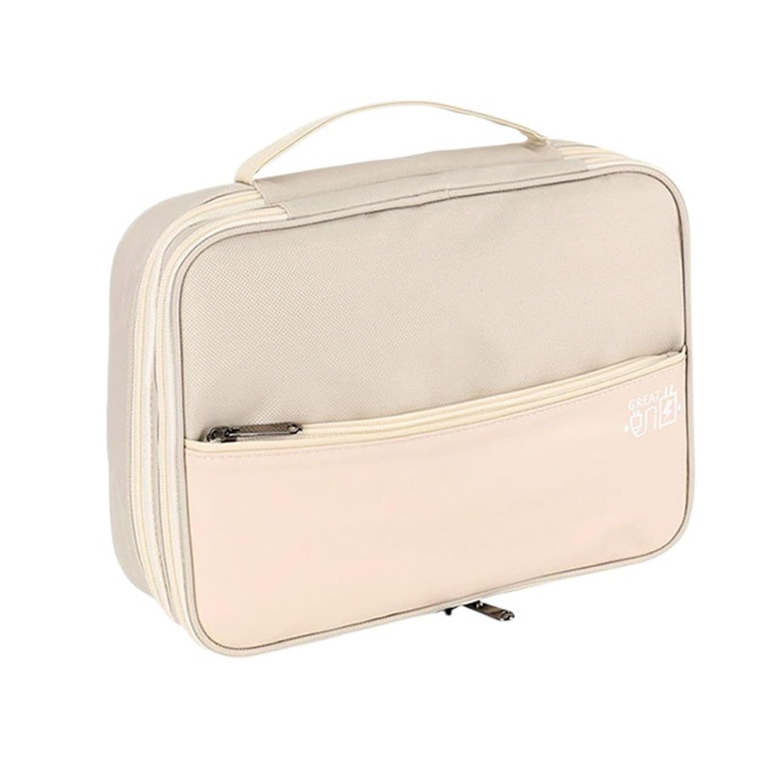 Torba na akcesoria elektroniczne, Cyfrowy elektroniczny przenośny podróżny organizer do kabli(L Beige)