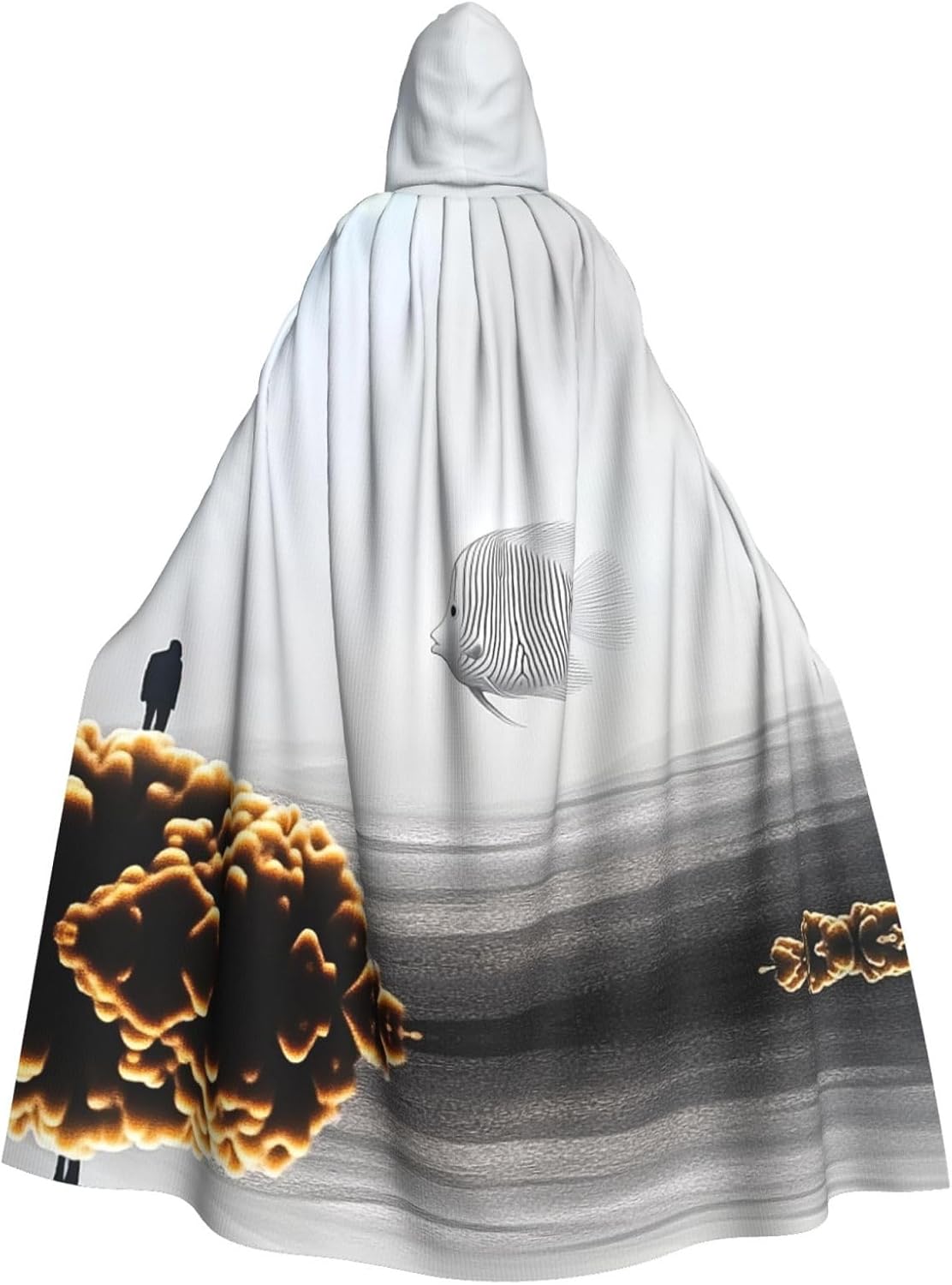 Butterfly fish1 Unique Darkness Poncho Shawl - Customizable Wearable Blanket for Women, Perfect Halloween Costume Accessory, Knight, Akatsuki, and More