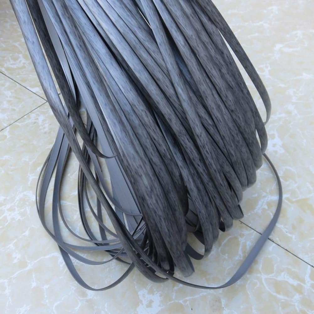 196ft 8mm zestaw naprawczy z rattanu PE 500g płaski wiklinowy materiał tkacki na krzesło patio kosz na sofę DIY(Wood Grain Gray)