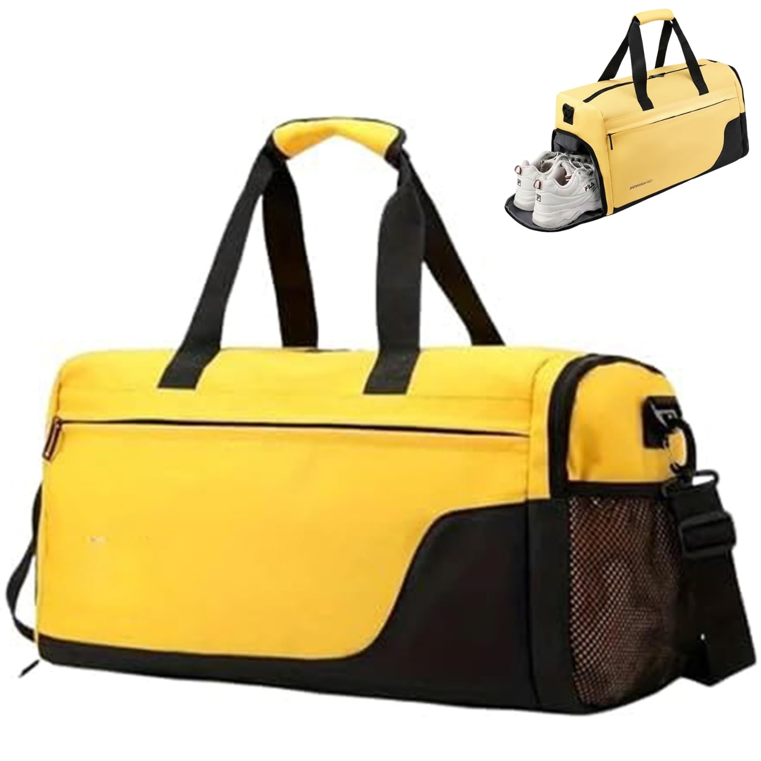 Handcuffs Duffle Bag with Shoe Compartment Polyester Gym Bags for Men & Women | Travel | Sports | Duffels | Adjustable | Shoulder Bag | Weekend | Fitness | Handbag-image-49