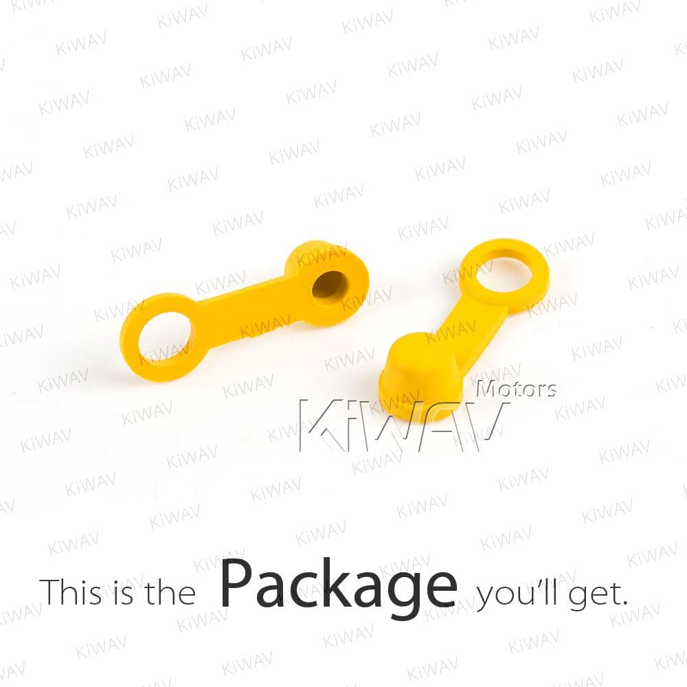 KiWAV Yellow Brake Bleeder Caliper Cap Screw Valve Dust Cover Rubber Retainer Ring x2
