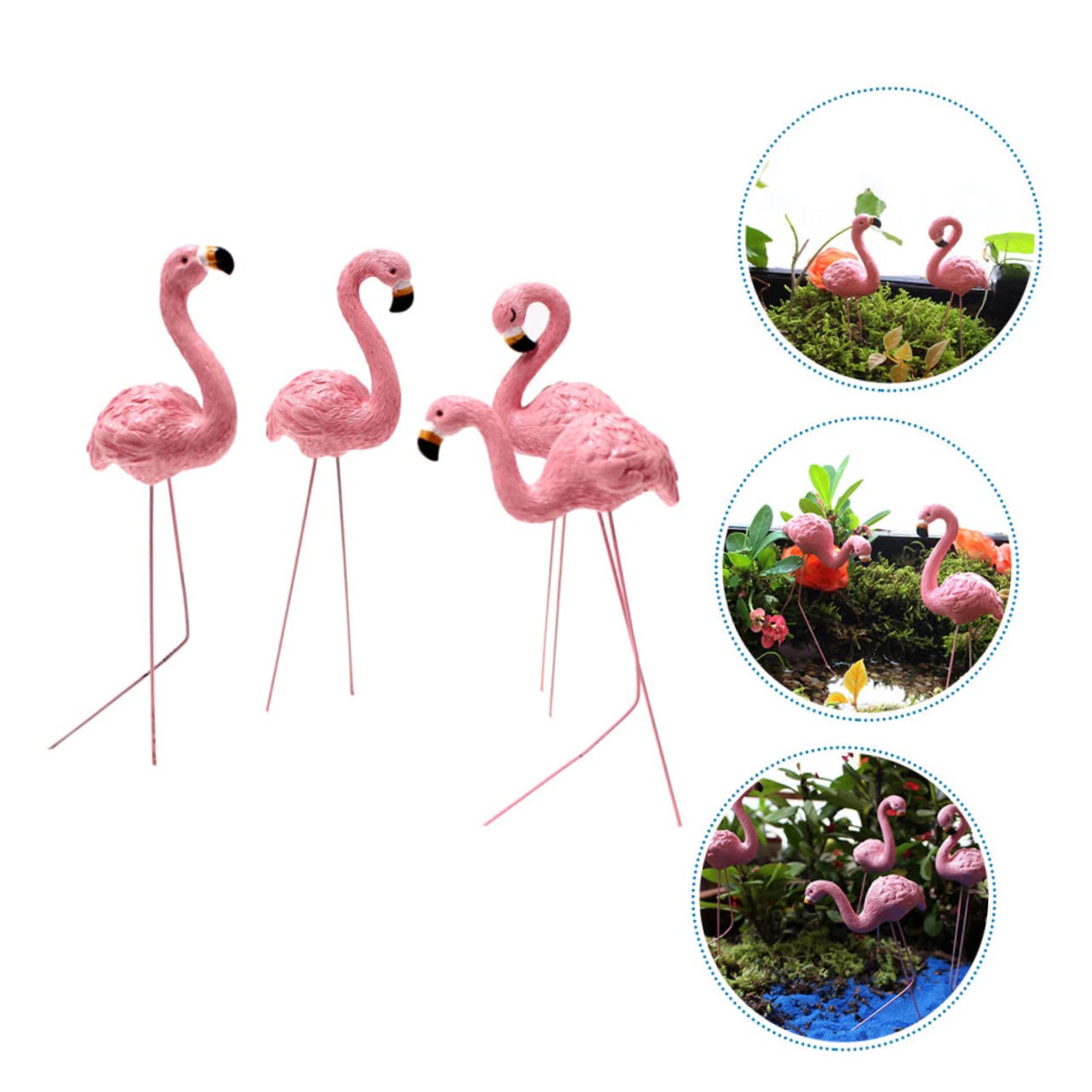 Toyvian 2 set Ornamento Fenicottero Picchetti Da Giardino Per Fenicotteri Decorazioni Oh Flamingo Giocattolo Fenicottero Ornamento Da Giardino Per Balcone Picchetto Per 4 pezzi * 2