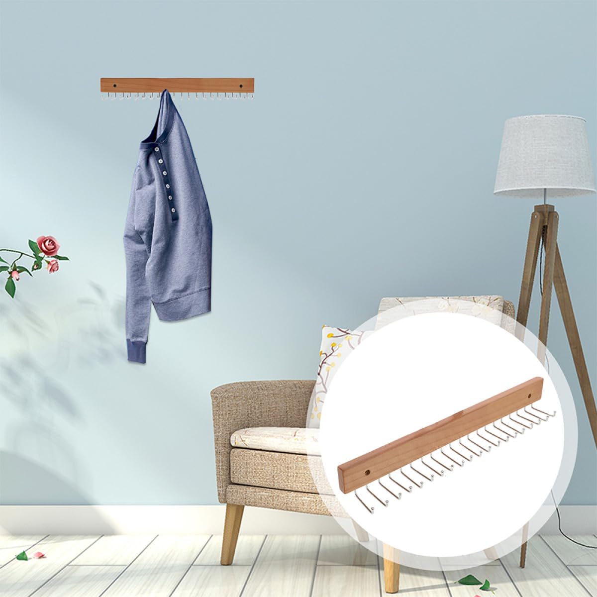 Colgador de Corbatas y Cinturones 2 Unidades de Hierro Soporte Multifuncional Montado en Pared para Armario Dormitorio y Entrada Fácil Instalación