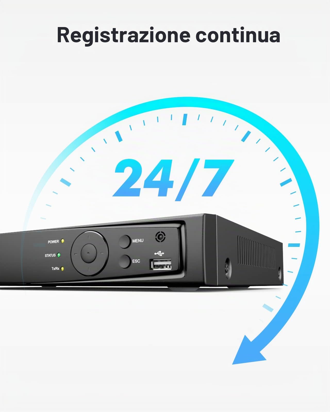 ANNKE NVR PoE 4K 8CH con HDD da 2TB, Videoregistratore IP 8MP | Supporto Telecamere IP HD, Compressione Video H.265+, Notifiche Push di Allarme, Accesso Remoto, Compatibile con Alexa