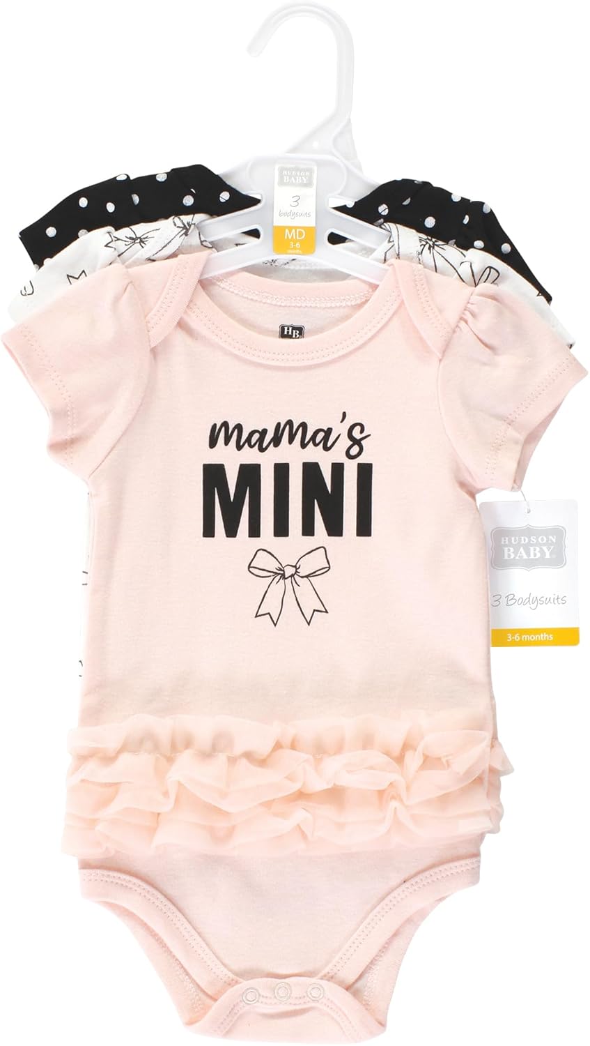 Hudson Baby Unisex Baby Cotton Bodysuits, MamaS Mini Bows, 9-12 Months - Image 2