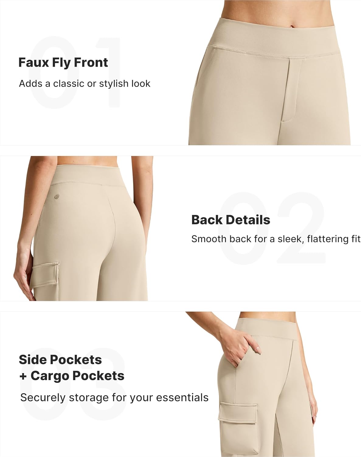 G4Free EverGoing Wide Leg Cargo Pants Women with 4 Pockets High Waisted Yoga Pants Stretch Casual Trousers - Image 4