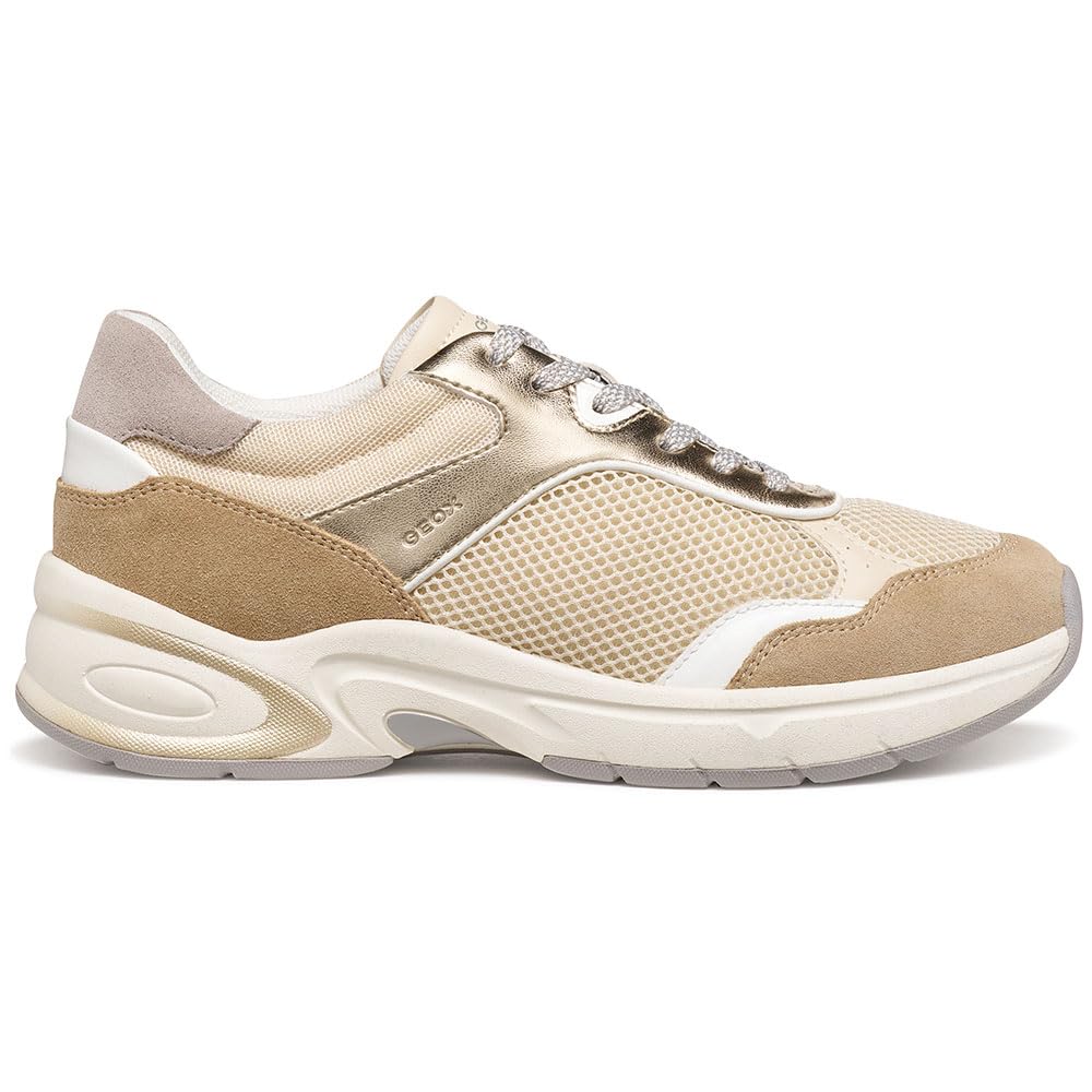 Geox Women's D Zarvia A Trainers, Papyrus/White, 39 EU