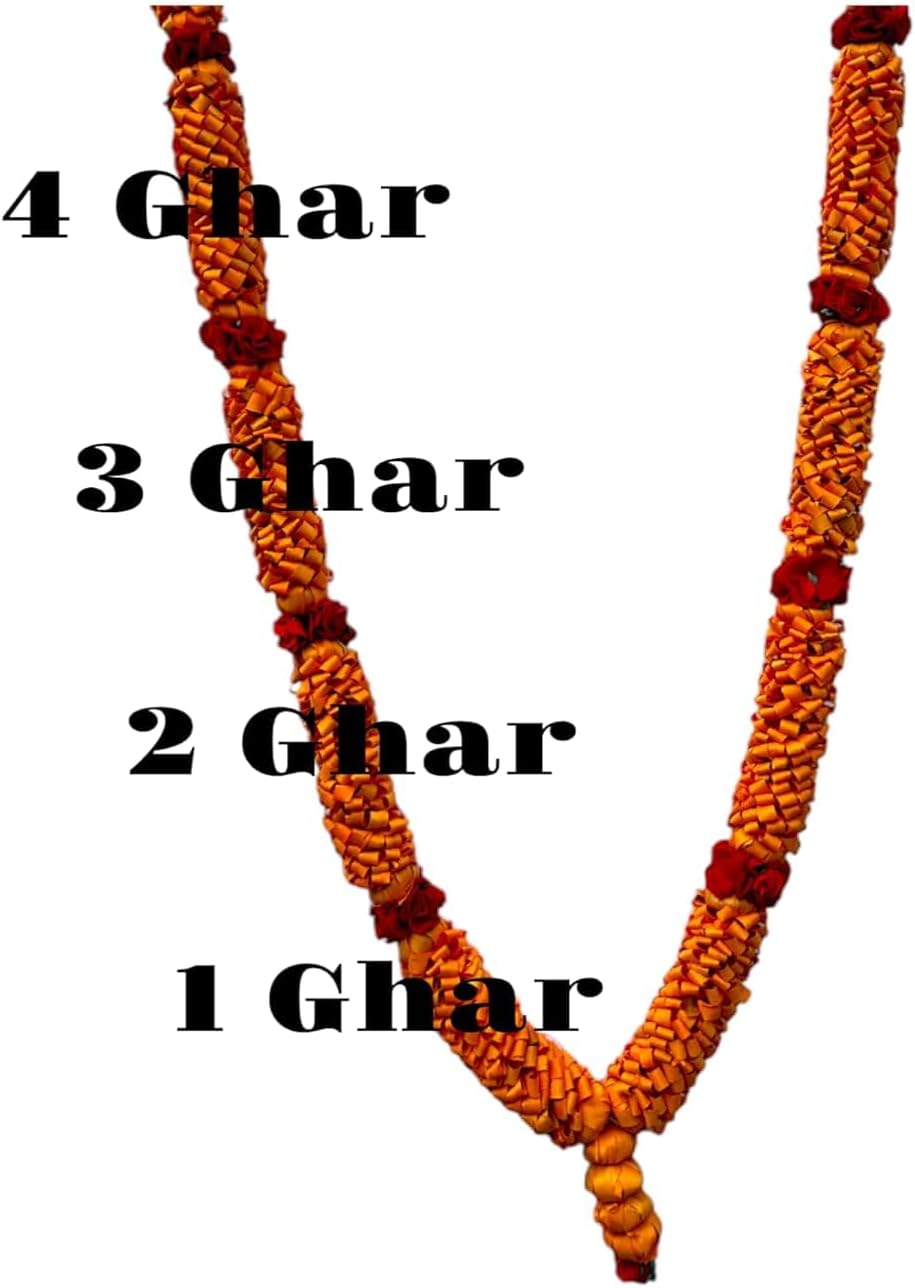Rastra Mangal Store Sandalwood Processed Photo Frame Mala | Chandan Scented Wooden Chaal | Wooden Garland | Traditional Mala for God, Ancestors and Pitra, Pooja Room (4 Ghar) Step 4