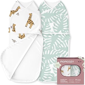 Momcozy Swaddles for Newborns, Quiet Fastener Swaddle for Infant 0-3 Months