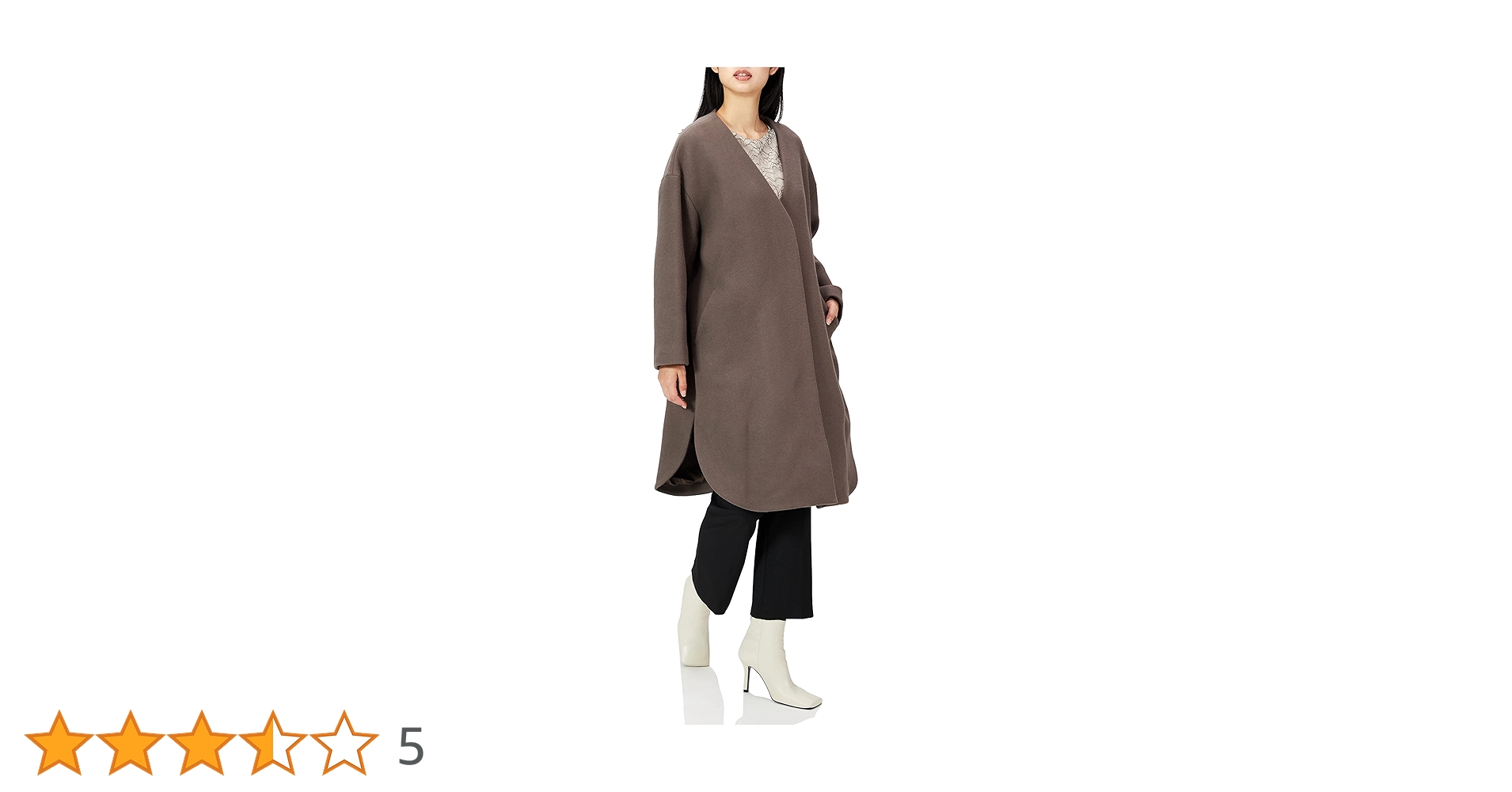 Amazon | [ミラオーウェン] シャツカーブノーカラーコート