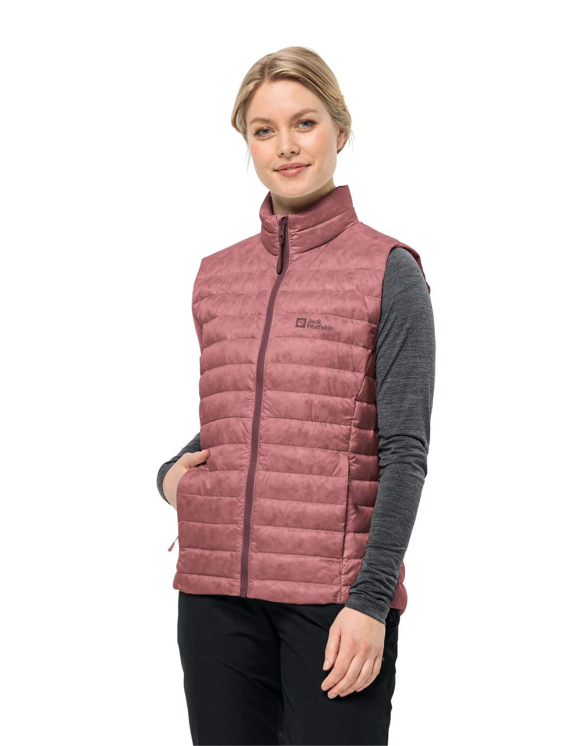 Jack Wolfskin Women's Pilvi Down Vest W Down Vest, Mineral Red, L