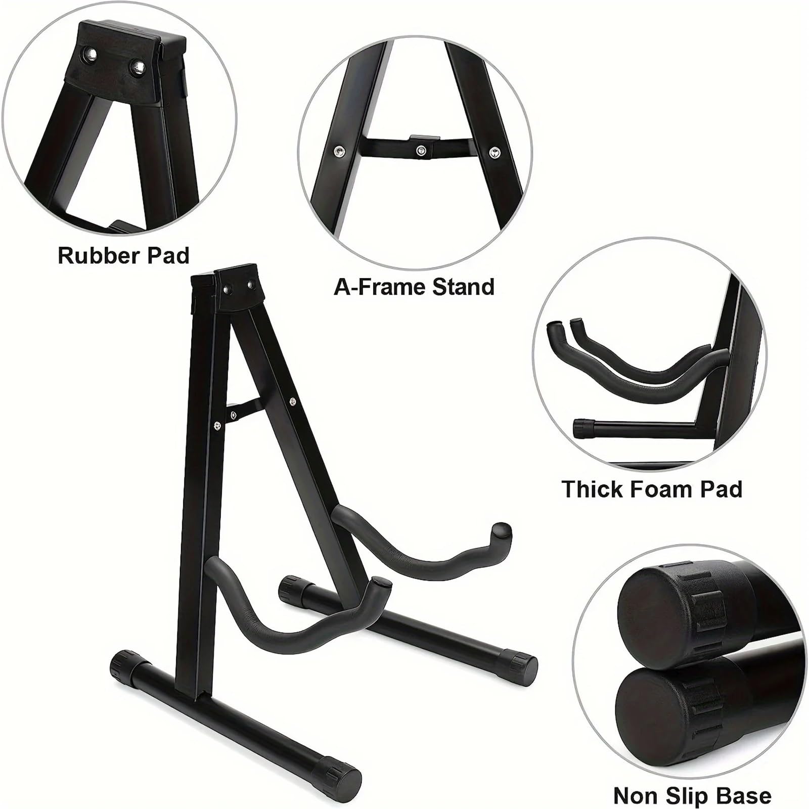 Gitarrenständer Gitarrenständer A-Frame Metall-Gitarrenständer – freistehender Bodenständer for Akustik- und E-Gitarren