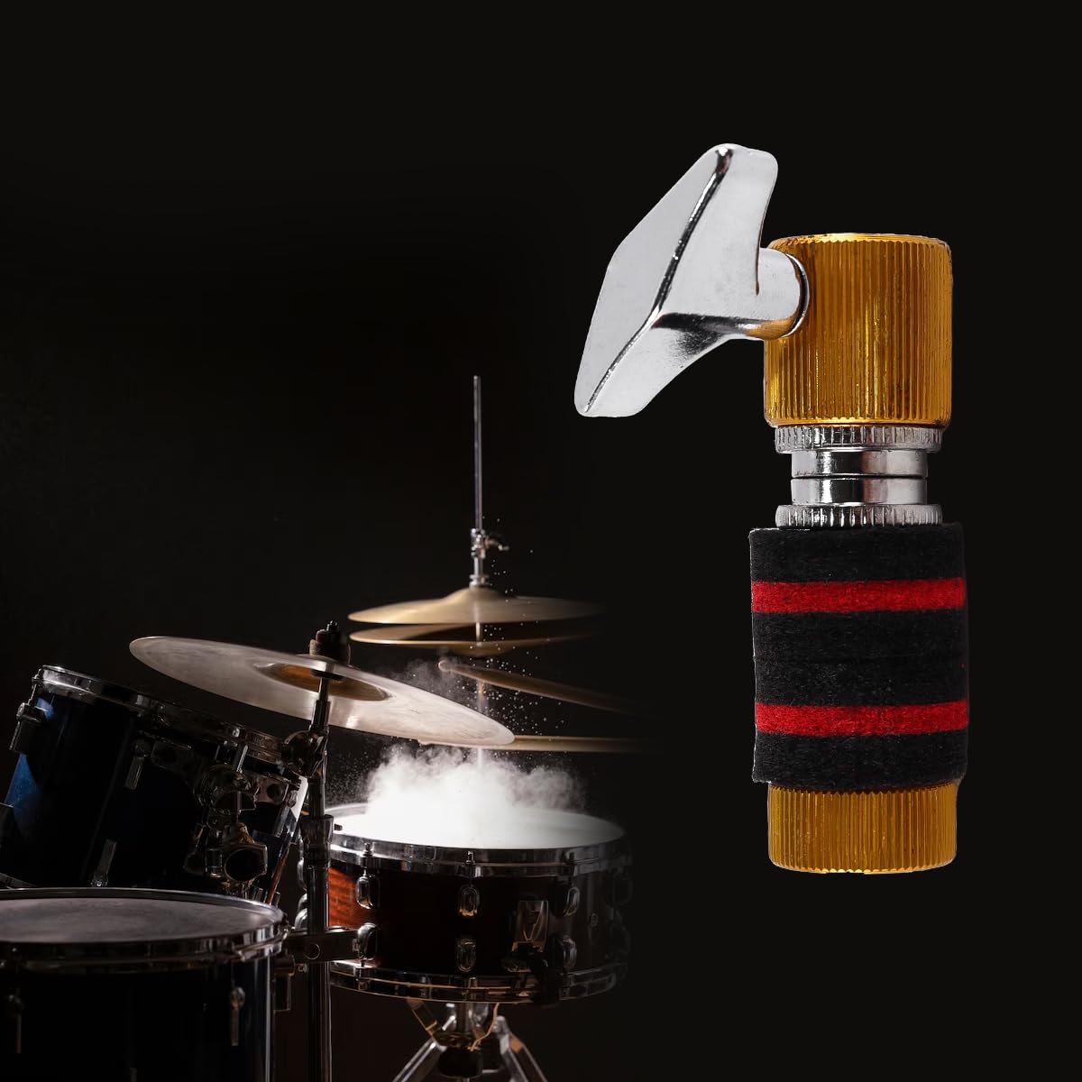 Alnicov Standard Hi Hat Clutch, Metal Standard Jazz Drum Clutch, Hi Hat Cymbal Cymbal Parts Accessories for Jazz Drum Yellow - Image 2