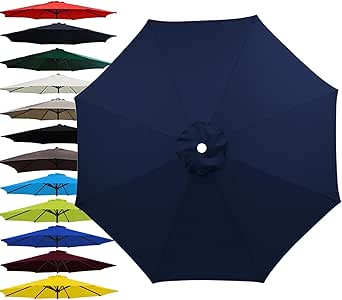Amazon.com : ZFSYMGYL Patio Umbrella Canopy Replacement Canvas, 6.6ft/7 ...
