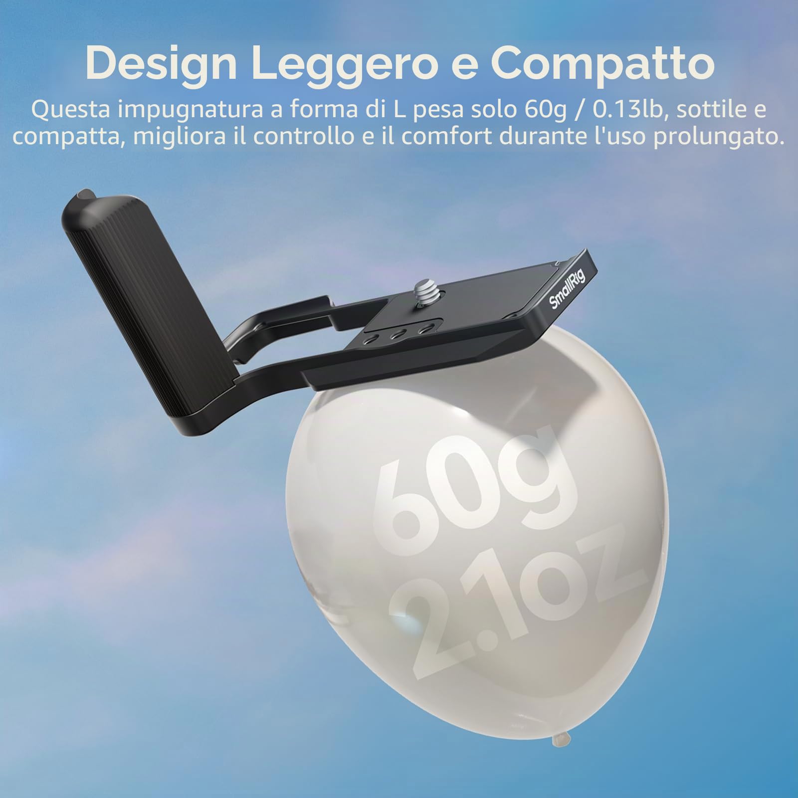 SMALLRIG Impugnatura R50 V a forma di L per Canon R50V con piastra a sgancio rapido per Arca, impugnatura laterale leggera a coste, supporto per scarpa fredda, fori filettati da 1/4"-20, supporto per