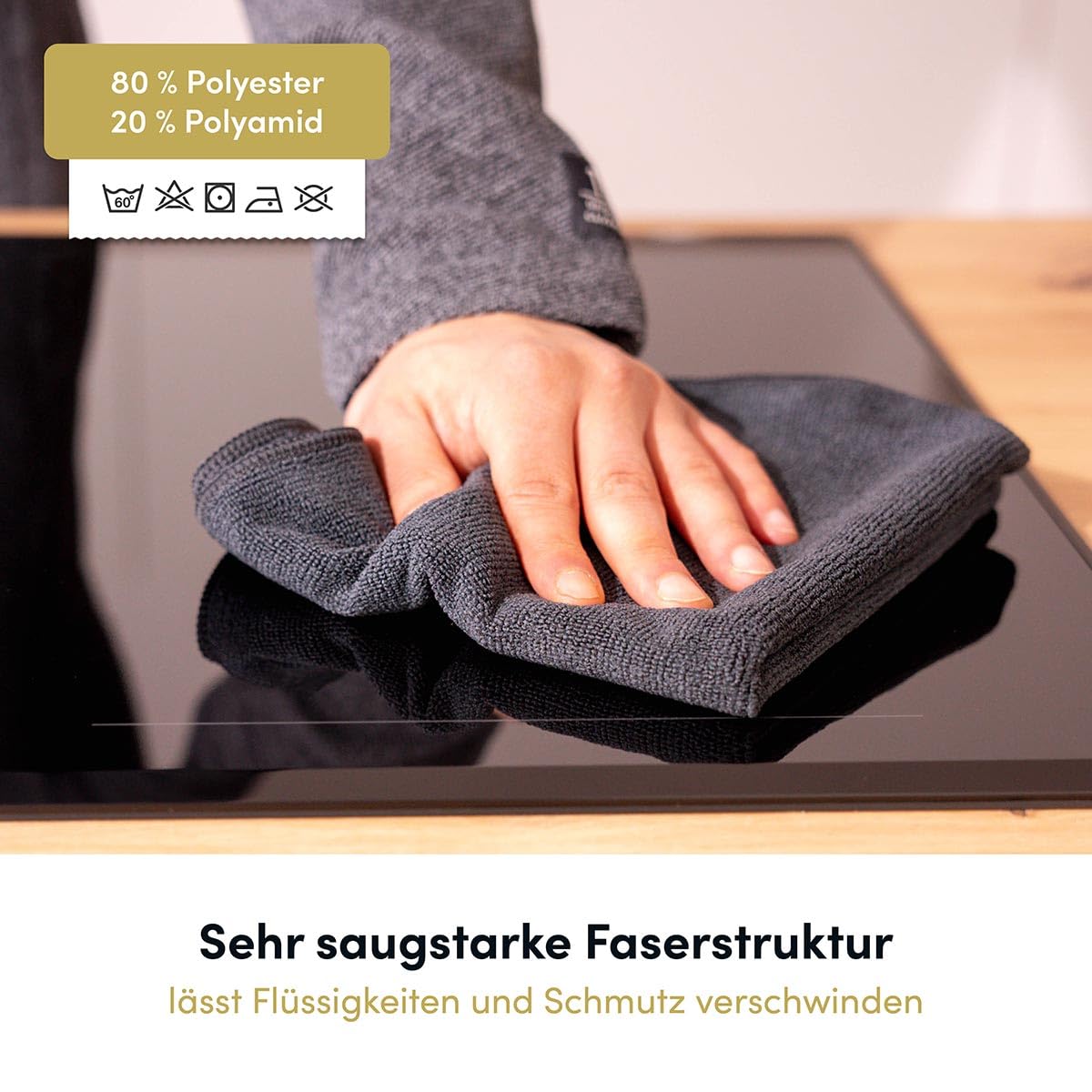 Hoffmann 10-teiliges Kochgeschirr-Pflegeset, Pfannenschoner, Silikonwender, Schöpfkelle, Mikrofasertücher, 200°C Hitzebeständig, Antiverschleiß-Set, Silikon Küchenhelfern