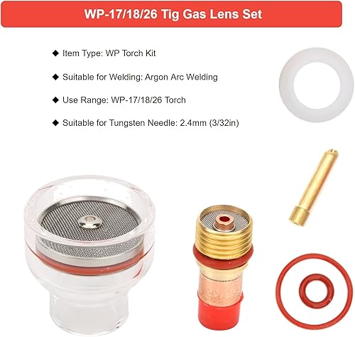 Miniatura 2 de Lente de gas de soldadura Tig, boquilla de soldadura Tig, copa de antorcha de Tig, taza de vidrio Tig para soldadura Tig Juego de boquillas de