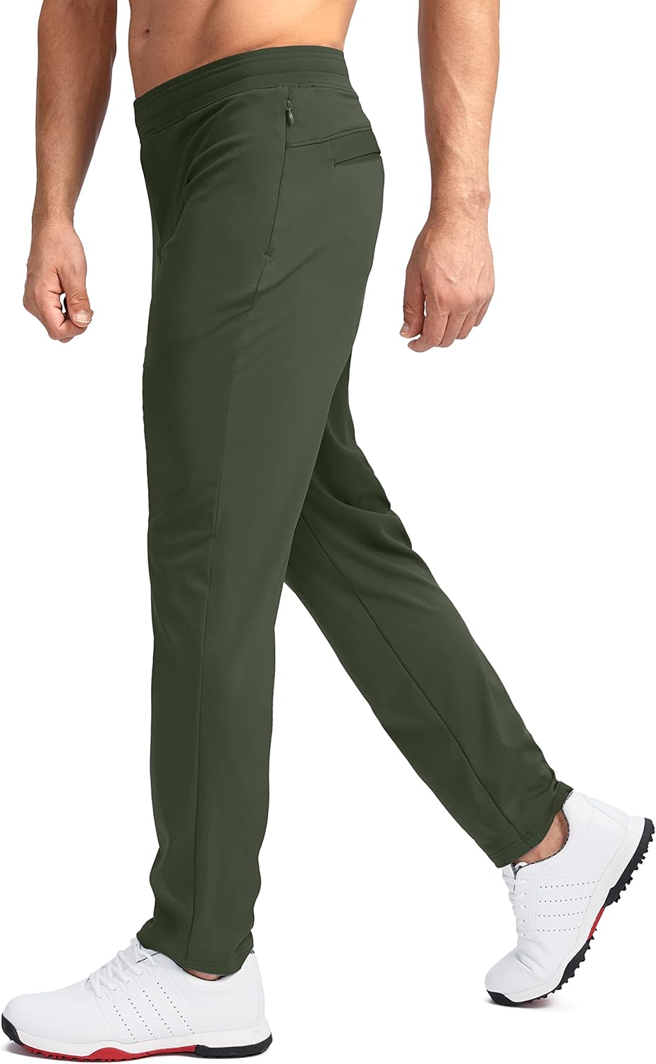 Pudolla Men's Golf Pants Stretch Sweatpants with Zipper Pockets Slim Fit Work Casual Joggers Pants for Men - Image 2