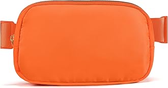 Belt Bag Zipper Fanny Pack Crossbody Bags for Women,Fashion Nylon Waist Packs, Water Repellent Two Way wear with Adjustable Strap Gifts for Teenage Girls Women Men(orange)