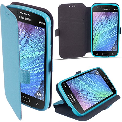 Book Case 3 Blu Chiaro per Huawei Ascend Y6 Cover Custodia con apertura flip portafoglio libro Flexi Form plastica TPU supporto per carte di credito