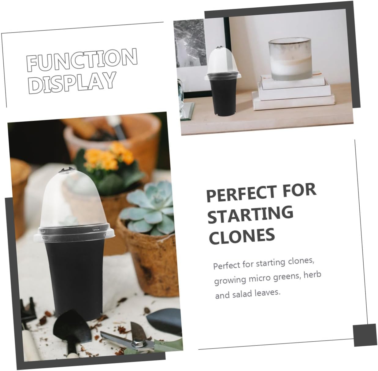 POPETPOP Garden Planter Stuffy Planting Pot Dome Plastic Plant Nursery Pots Flower Plant Containers