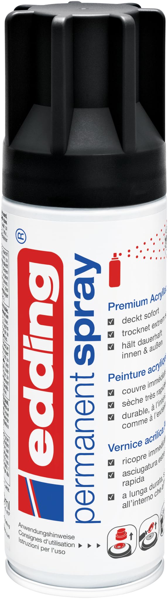 edding 5200 Permanent Spray - 200 ml - Acryllack zum Lackieren und Dekorieren von Glas, Metall, Holz, Keramik, Kunststoff, Leinwand - Lackspray, Acrylspray, Farbspray (Metallic Set 5er Pack)