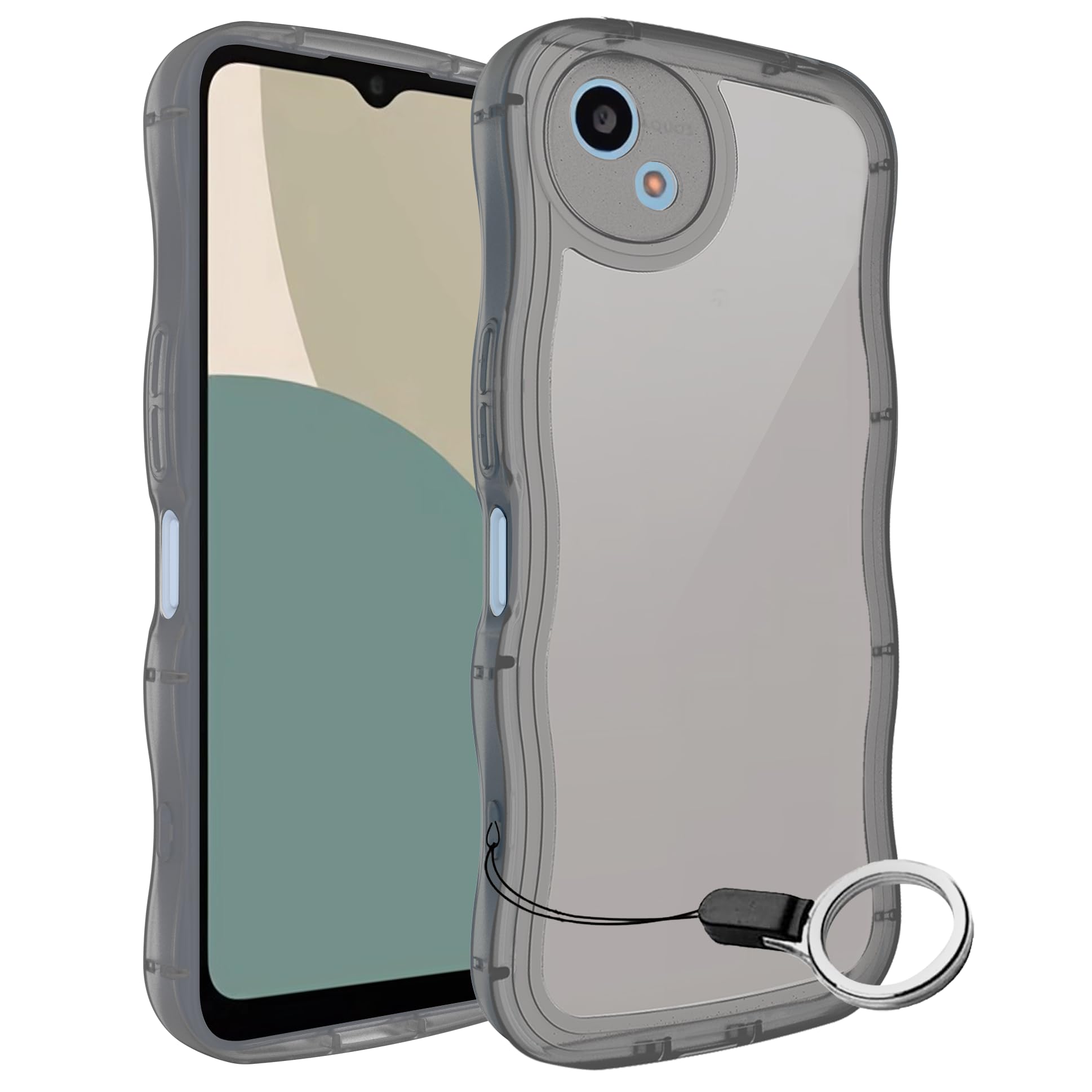 Amazon.co.jp: AQUOS wish4 ケース クリアブラック ウェーブ SH-52E