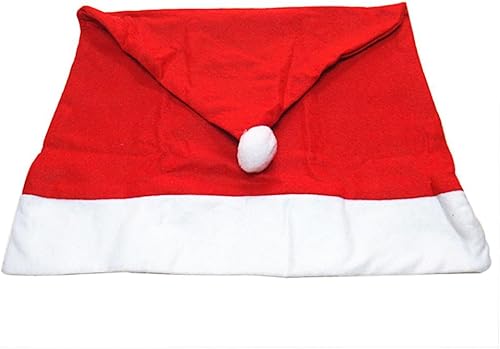 Miniatura 4 de Juego de 6 fundas para sillas de cocina, diseño de Papá Noel de Navidad, color rojo