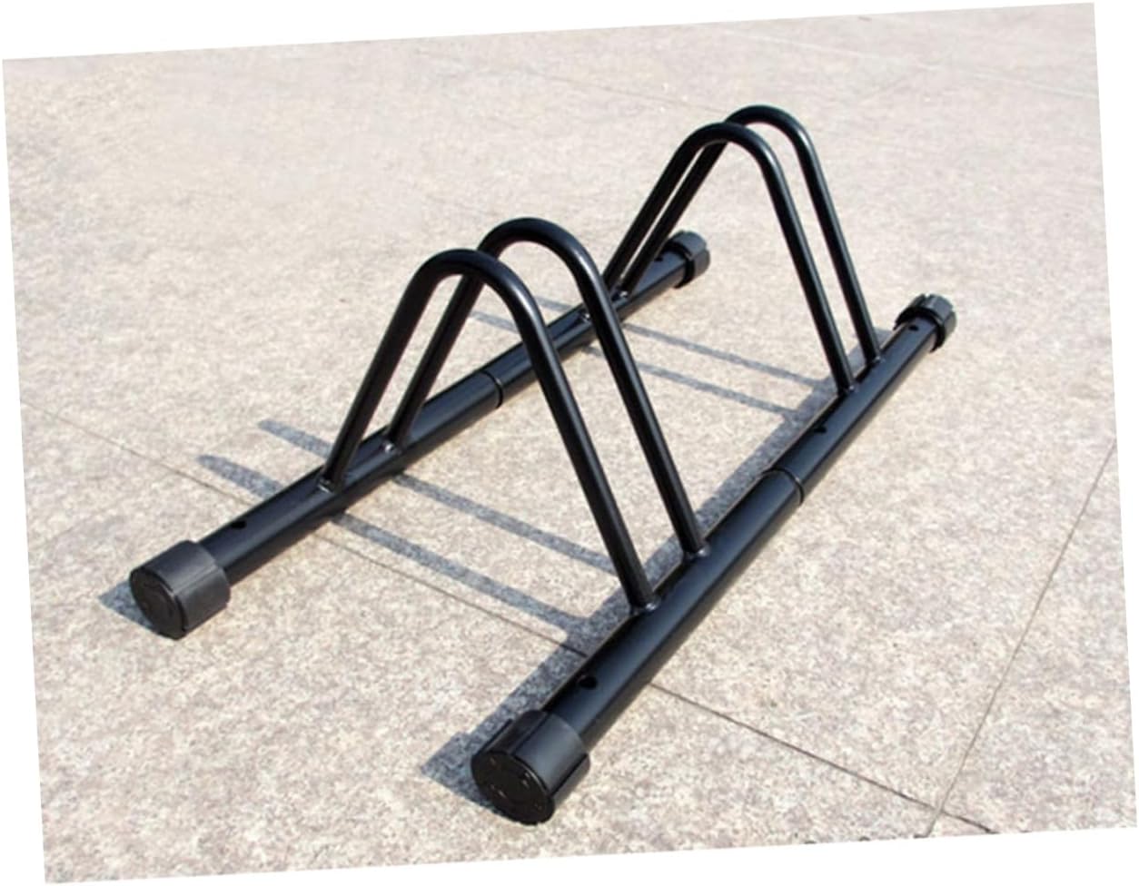 Hemoton Black Bike Parking Rack Portable Floor Storage Stand for Use Fit for Mountain Road Bikes Durable Construction