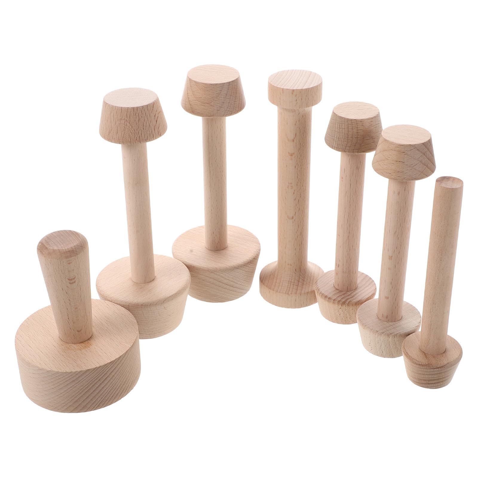 Set de 7 Moldes para Hornear de Madera Robusta Doble Cara para Tartas y Repostería, Adecuado para Aficionados la Cocina y Decoración de Pasteles