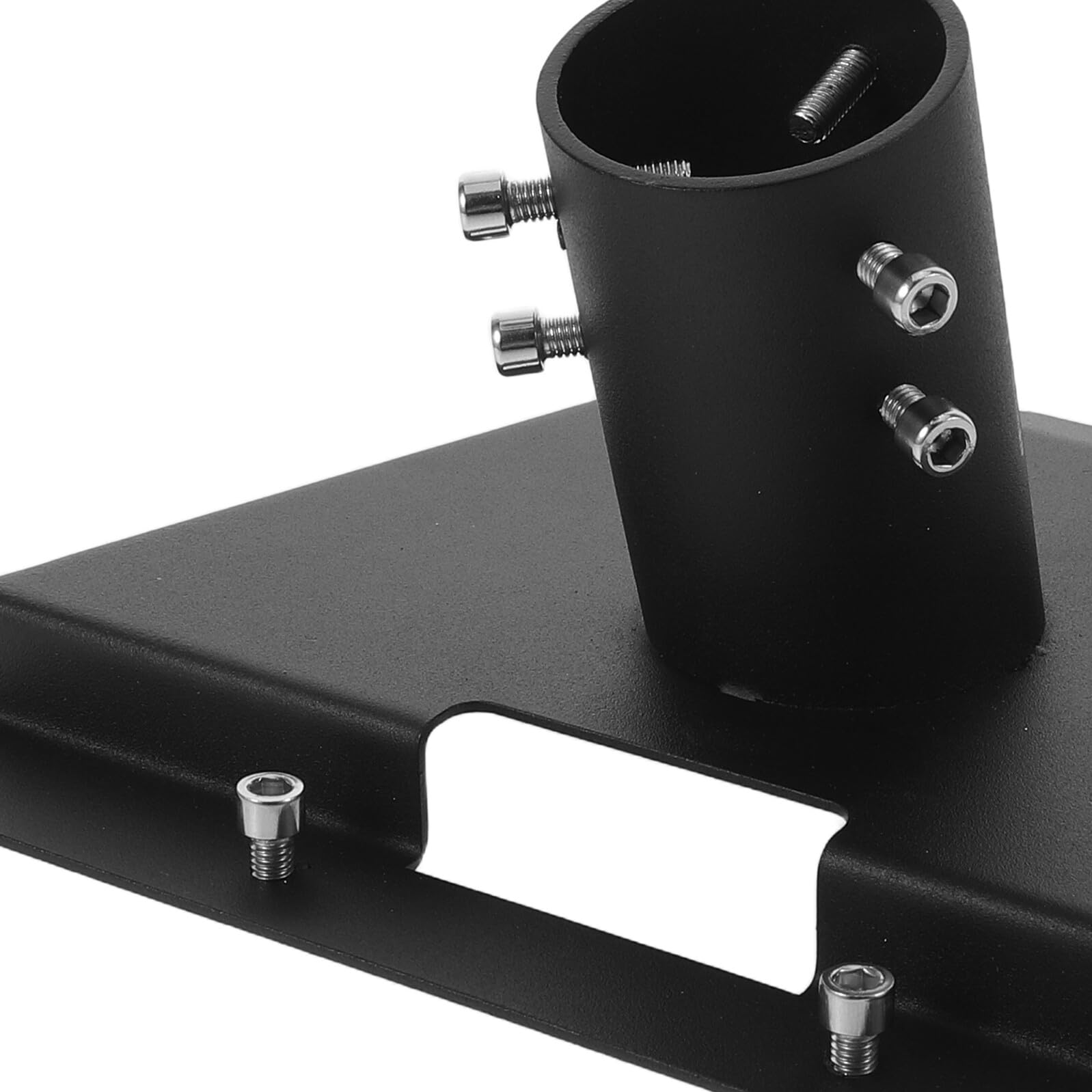Staffa Antenna Mini in Ferro Nero per Installazione Sicura su Palo Metallico da 28mm a 54mm, Resistente alle Intemperie, per Montaggio a Parete o Tetto