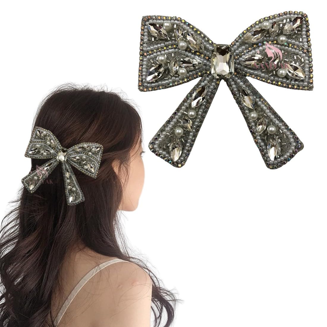 Samyak Handmade Rhinestone Brooch Hair Pins, Bowknot Fabric Hair Accessories for Women, Girls, Bridal, Bridesmaid (Blue) (B0DBHV6HJJ) Amazon Price History, Amazon Price Tracker
