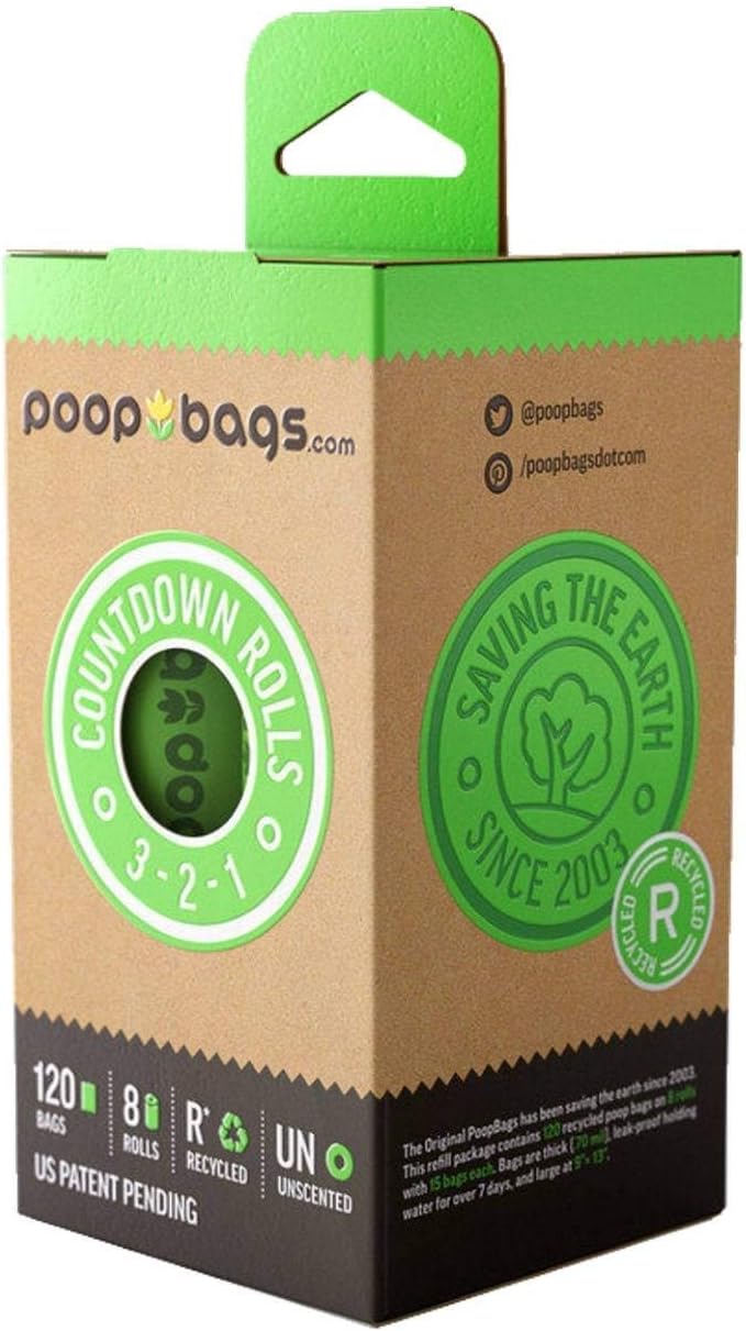 PoopBags Poop Bags Recycled 9x13 Count Down Rolls, are