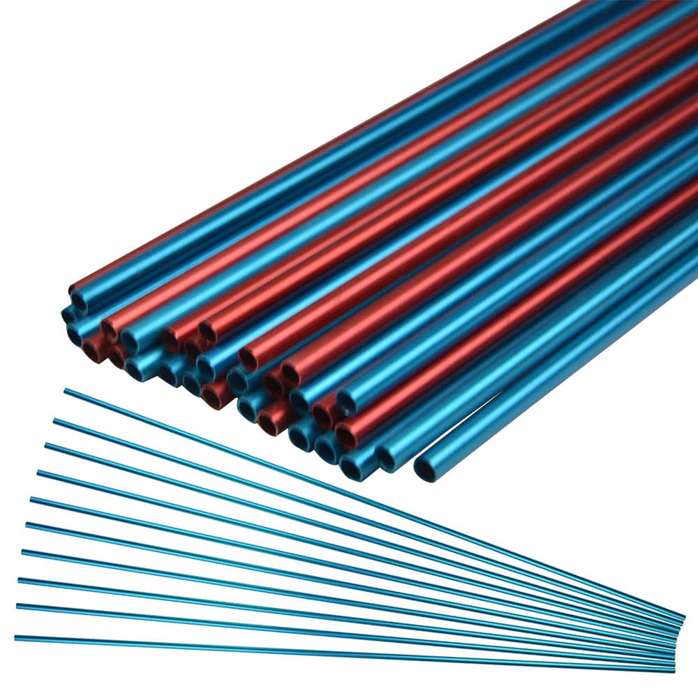 Poearcus 30" Archery Arrow Shaft Aluminum Hunting Arrow Shaft 500 Spine for DIY Hunting Arrows Bare Raw Shaft Recurve Bow Compound Bow (6, blue)