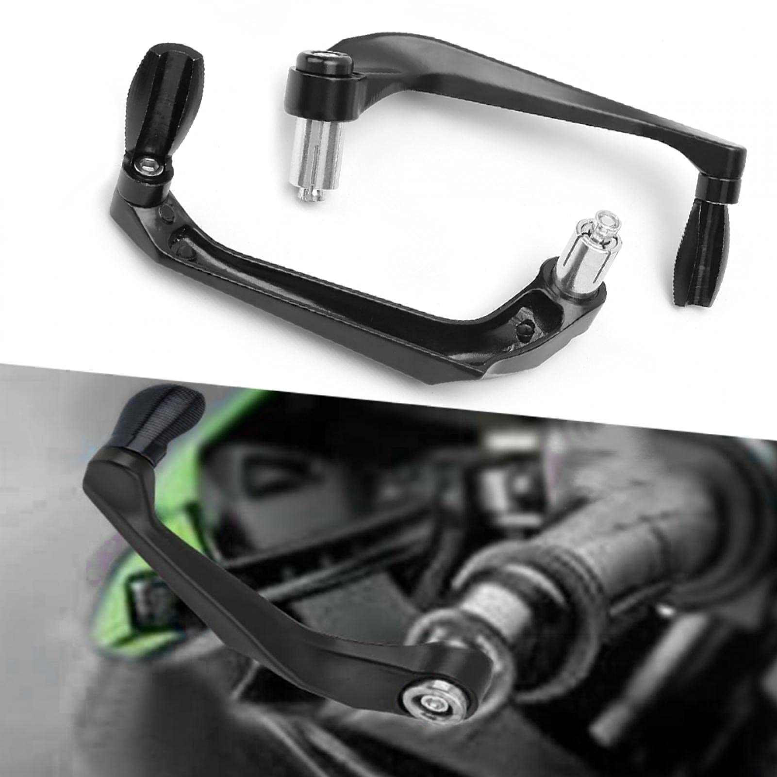 Protector de manillar, par de palancas de embrague de freno de motocicleta, protector de protección negro con excelente rendimiento para manillar de apertura de 0,9 pulgadas