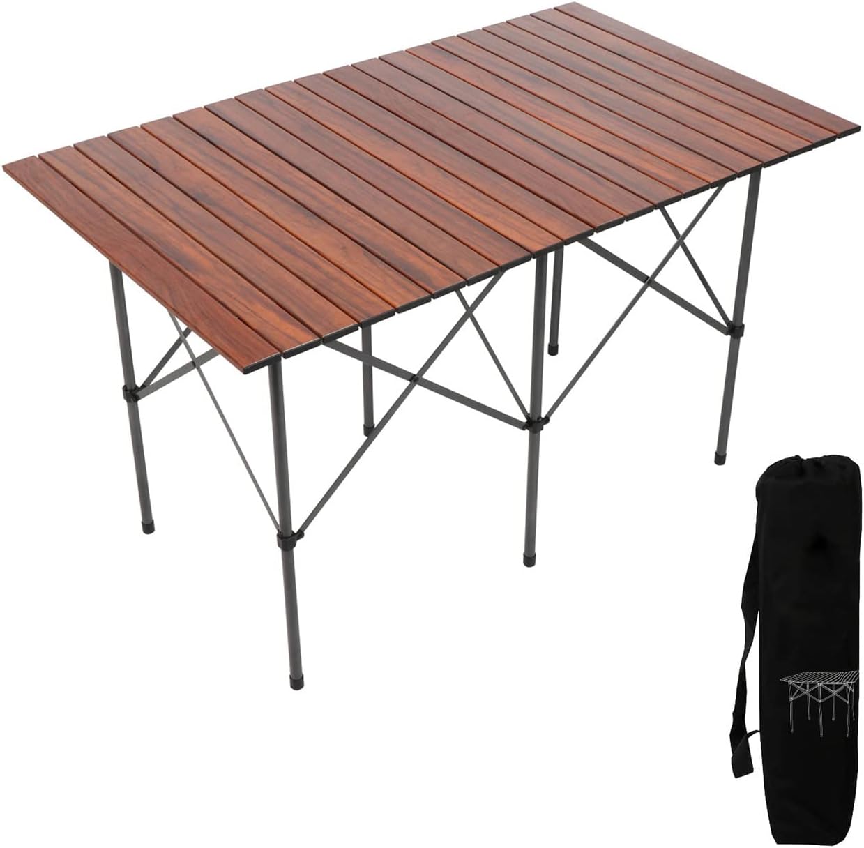 KIDYS Roll Top Camping Table, 27" x 46" x 27" Folding