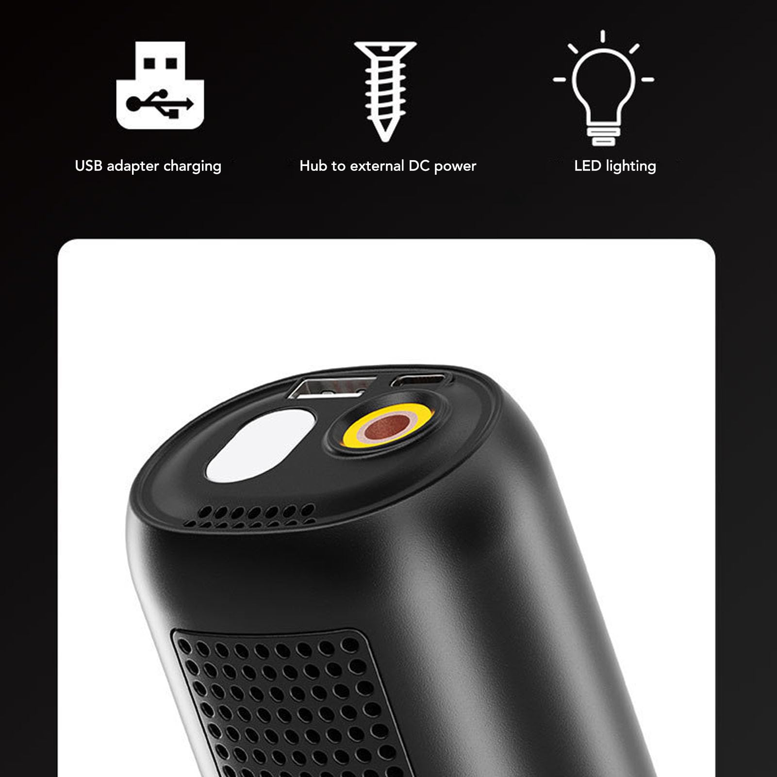 Denash Pompka do Opon, Przenośna Sprężarka Powietrza, 150 PSI, Bezprzewodowa Mini Pompka Rowerowa z lampką LED, Bezprzewodowa Pompka do Opon Samochodowych, Pompa Powietrza do Samochodu