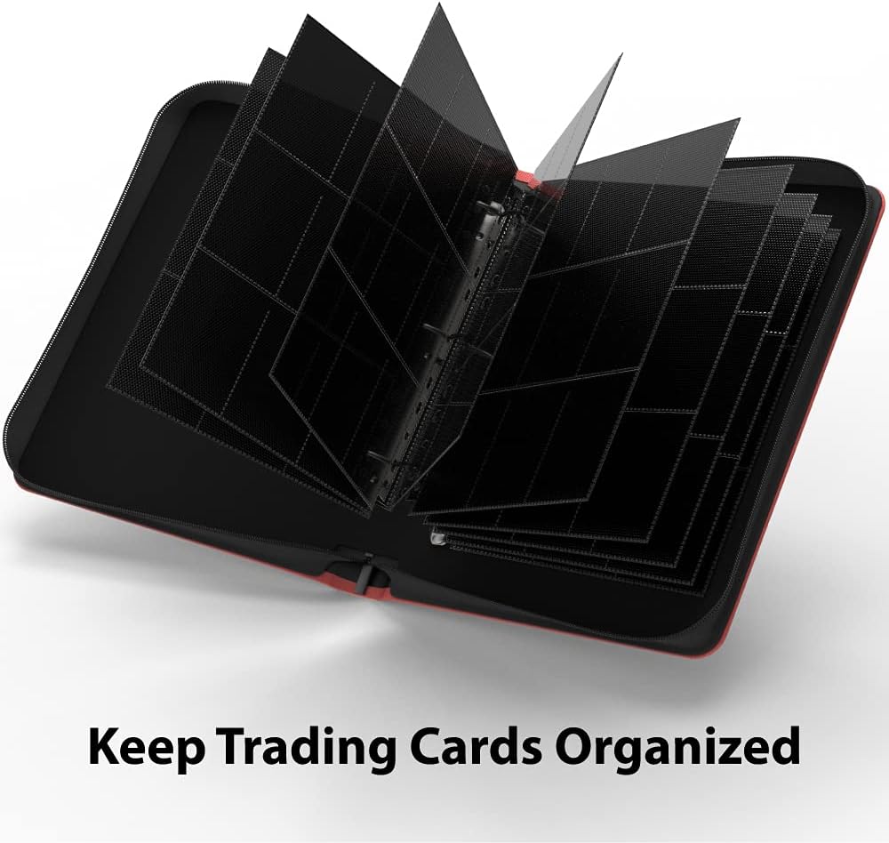 Premium Trading Card Binder, 9 Pocket 540 Pockets Binder, Card Collection Album For TCG -Red