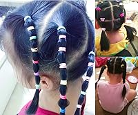 Vista 6 de Cintas elásticas para el pelo de bebé, bandas elásticas para el cabello pequeñas para niñas, bandas elásticas para coletas (negro)
