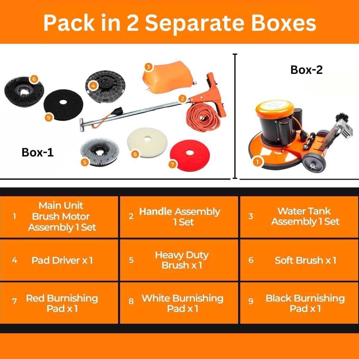 17" Heavy-duty Multi-Functional Floor and Carpet Buffer Machine - 2.0 HP, 175 RPM, 3.4-Gal Water Tank, Ideal for Commercial & Industrial Settings