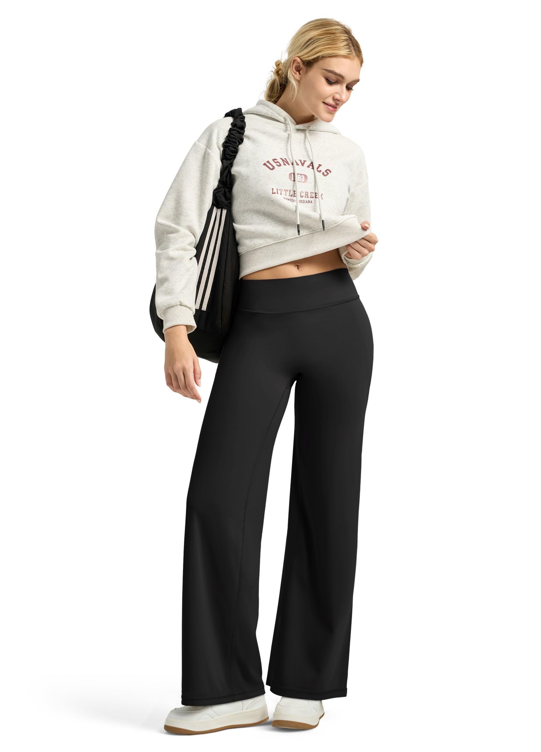 WILLIT Leggings da donna sportivi da yoga, a vita alta, flared, pantaloni da jogging, opachi, per palestra, sport, yoga