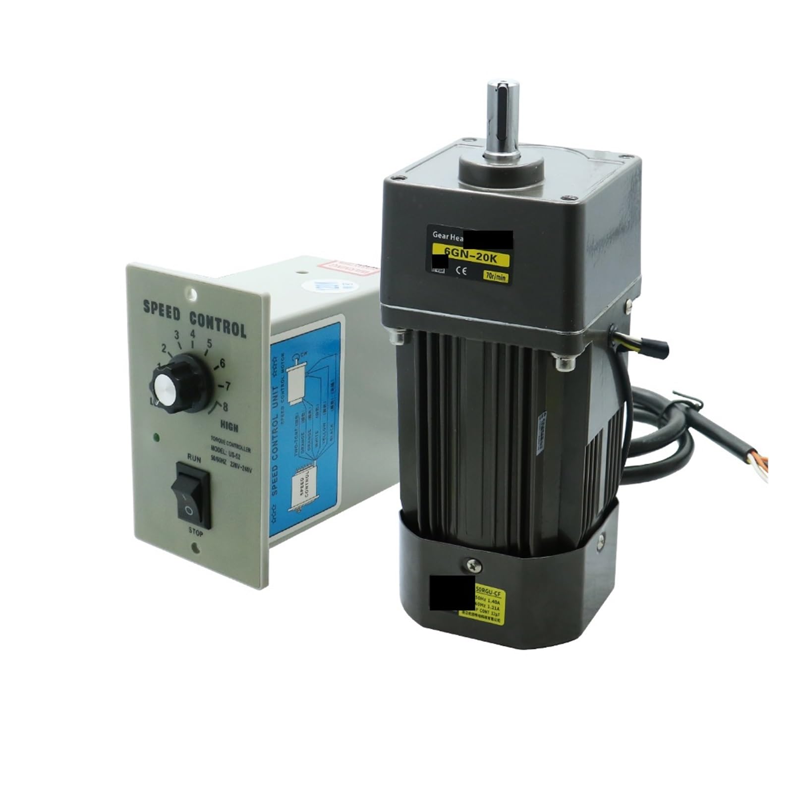 Motor 250 W Wechselstrommotor 220 V 50/60 Hz Einphasen-Asynchronmotor Induktionsmotor Welle 15 mm Gleichstrommotor(0-35RPM)