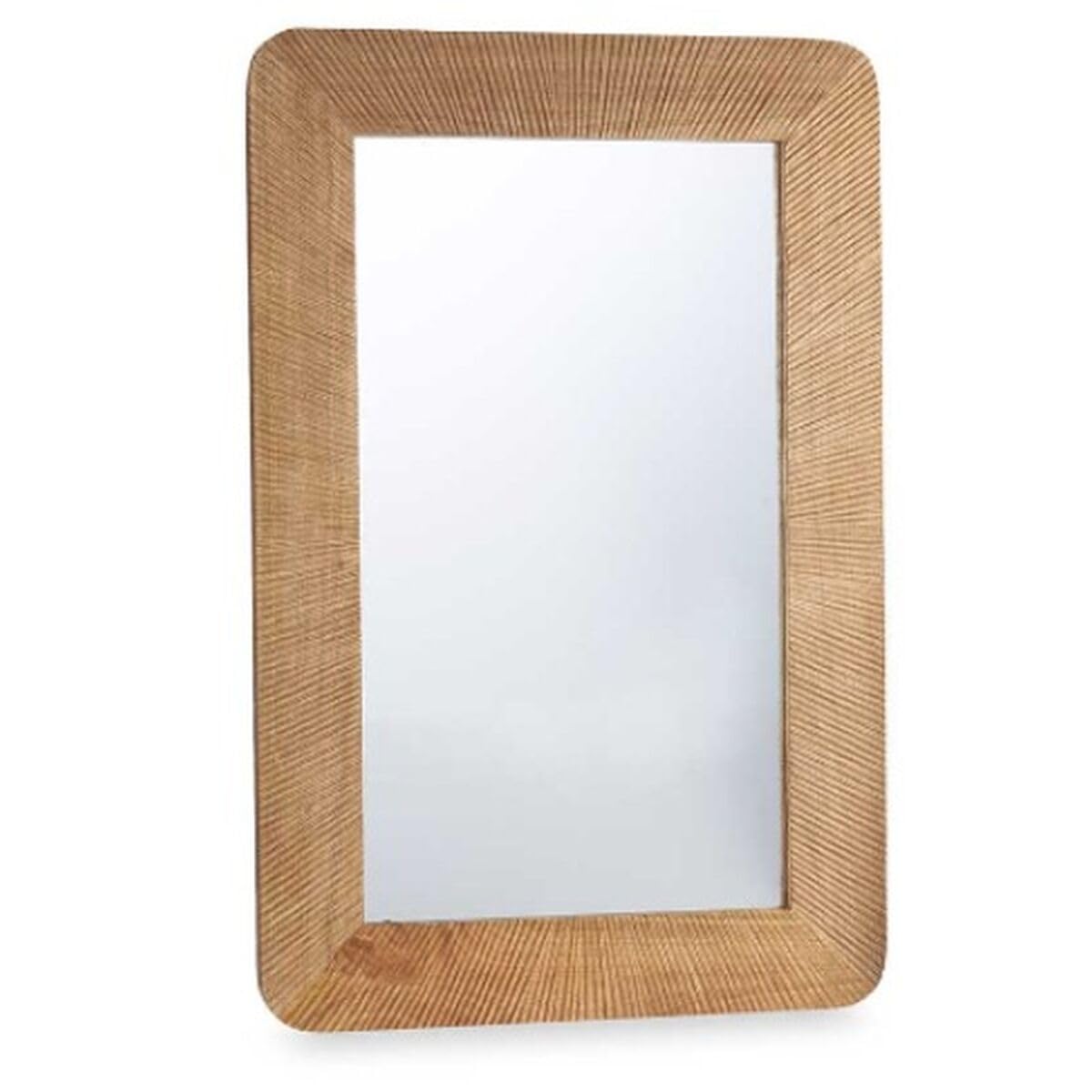 Gift Decor Espejo de Pared Marrón Madera de Mango Rayas 90 x 60 x 2 cm