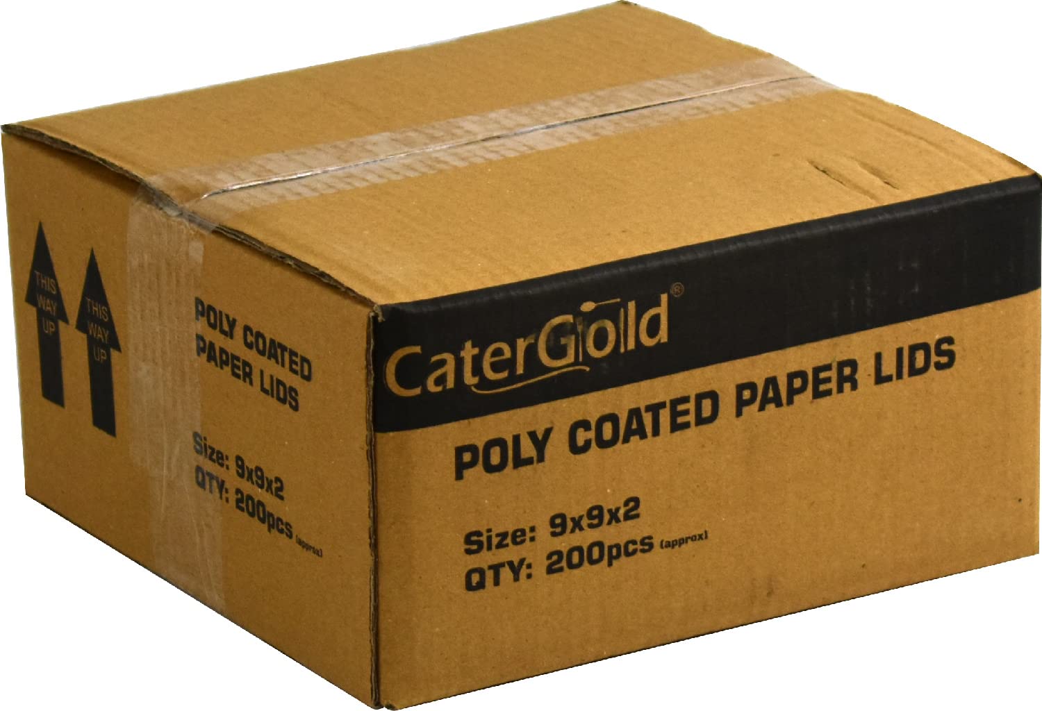 Catergold White Poly Coated Lids for Foil Containers 6A, No 2, 9 x 9 Bulk Pack (9x9" 200pk)