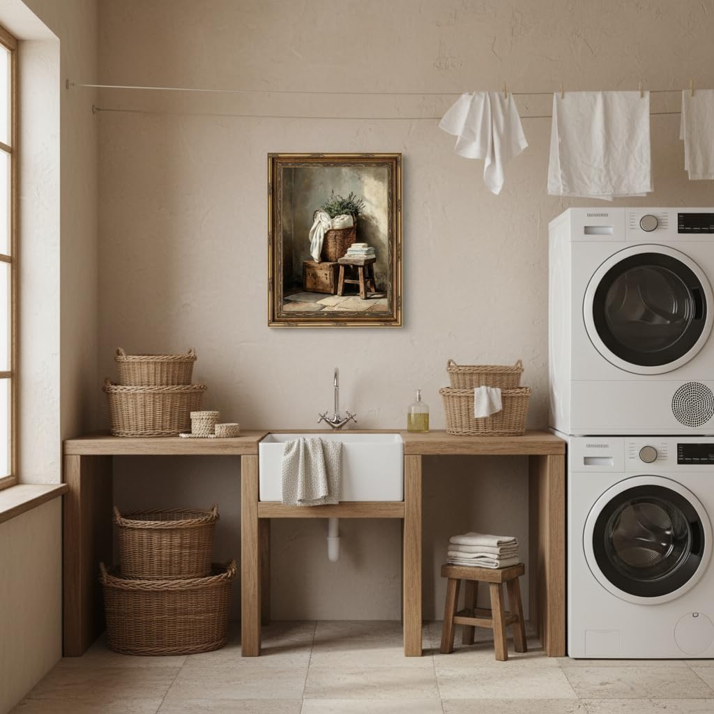 Kouserlin Laundry Room Framed Wall Art Rustic Laundry Wall Decor 9×11In image 4