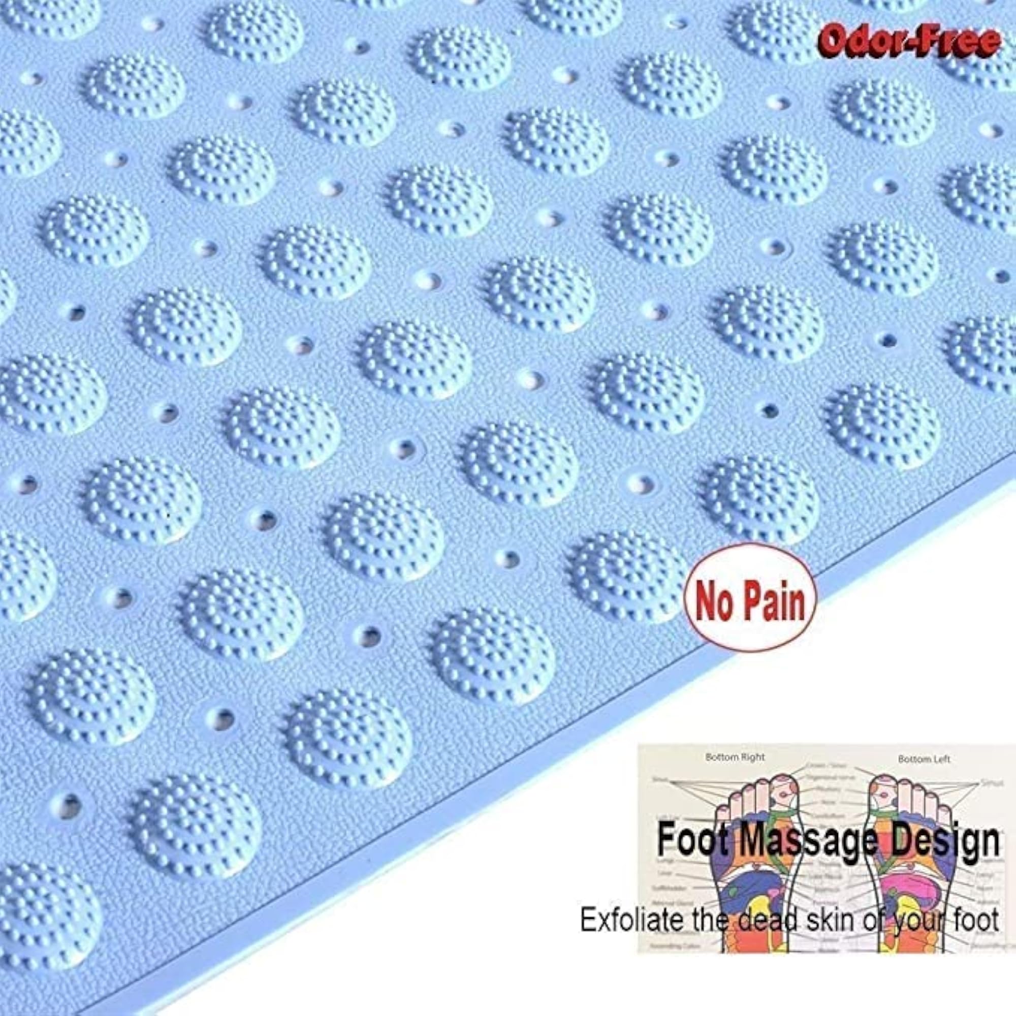 Non-Slip Bathroom Mat with Anti-Slip Suction Cups, Multi Colour