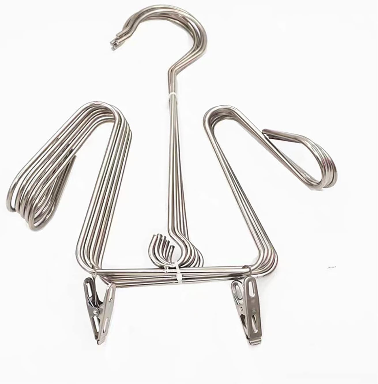 メタルハンガー 耐荷重ハンガー 旅行用ハンガー シューズハンガー 靴ハンガー 洗濯ハンガー 吊り干し靴干しハンガー 靴乾燥ラック シューズ水切り 空間節約 防風 靴乾燥ハンガー 省スペースハンガー ステンレス製 滑り止め Size 2pcs Color 銀 Equbex Com